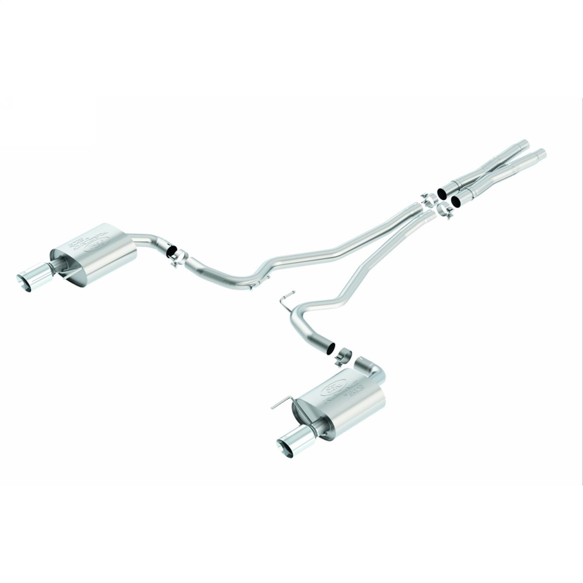 CAT BACK SPORT EXHAUST SYSTEM - CHROME TIPS - 2015-2017 MUSTANG GT 5.0L
