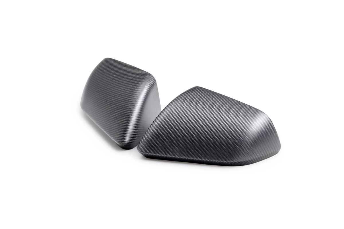 MUSTANG CARBON FIBER MIRROR SKULL CAPS-MATTE
